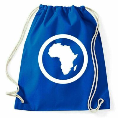 Styletex23 Afrika Kontinent Logo Turnbeutel – 100% Baumwolle, 12 Liter, 37 X 46 Cm, Kordelzug