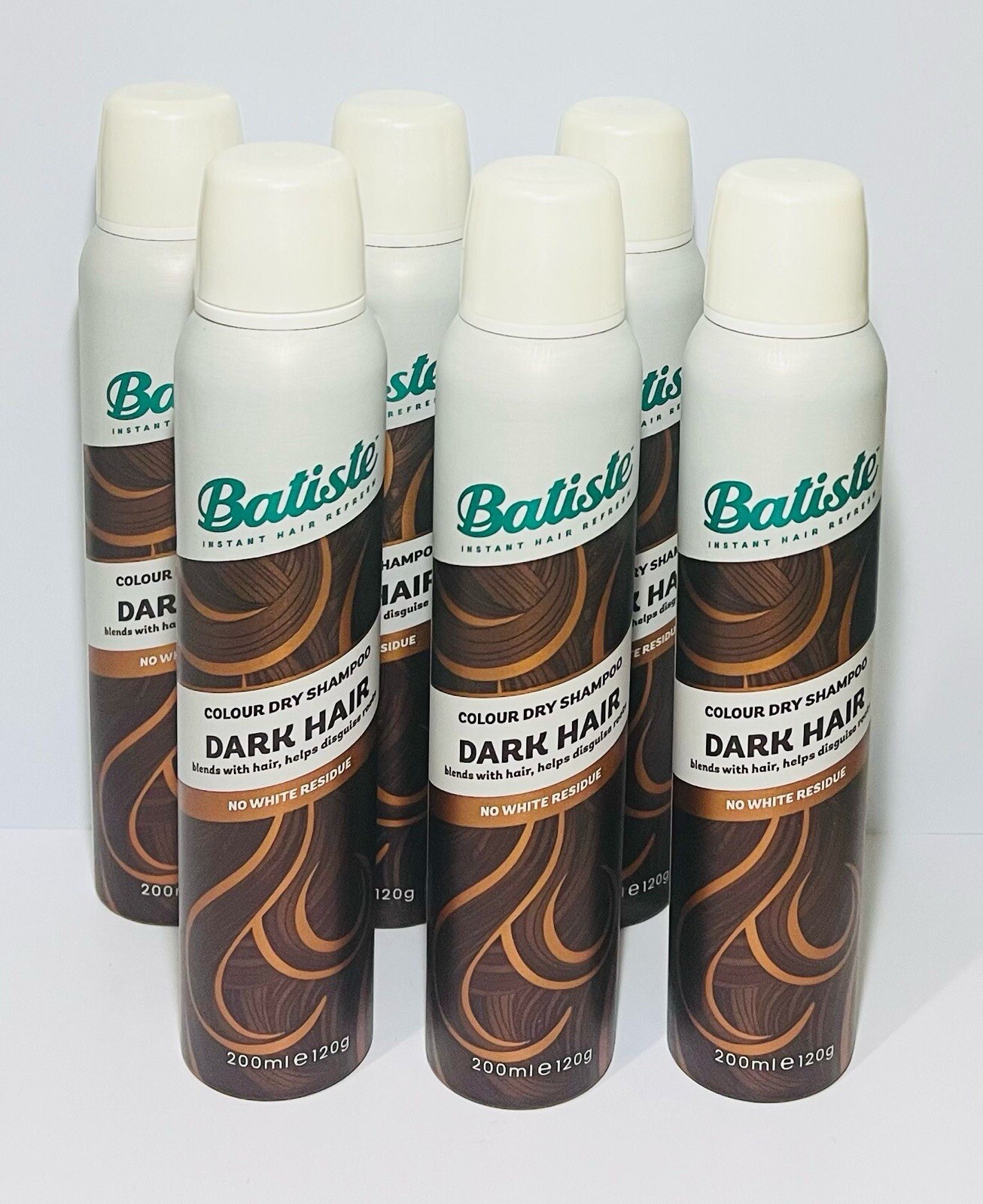 Batiste Instant Hair Refresh Colour Dry Shampoo Dark Hair 200ml/120g (6 PACK)