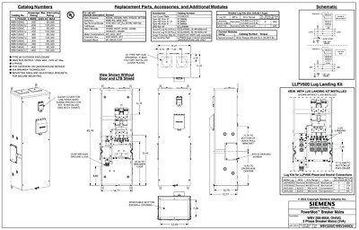 Siemens WBV3400C 400A 3ph Main Disconnect Breaker Power Mod Service Entry Module