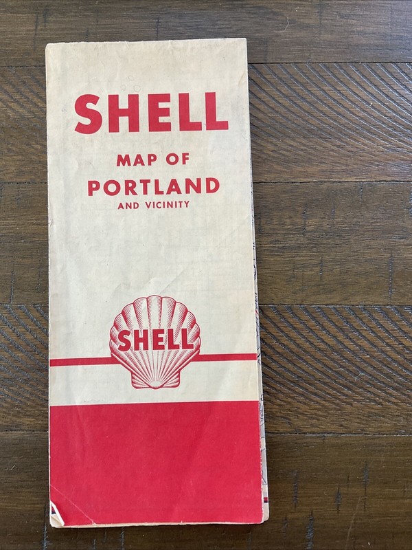 1950’s Shell Oil Map Of Portland Oregon And Vicinity