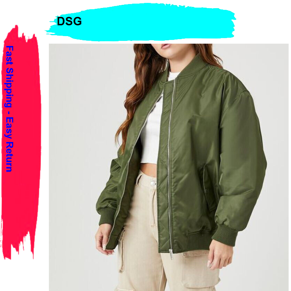 DSG Women's Long Bomber Jacket, Inky Olive, XS. | eBay