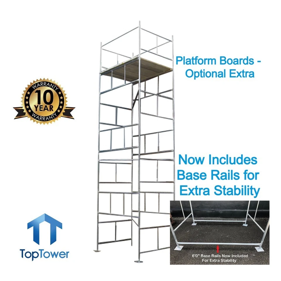 Scaffold Tower 7.2m 6x4 x 23ft Working Ht DIY Galvanised Steel Towers