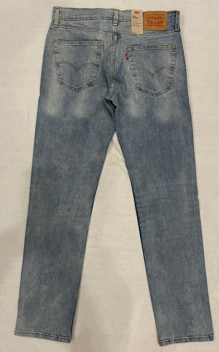 Levis 502 Regular Taper Mens Stretch Jeans 32X34 Light Blue #70002