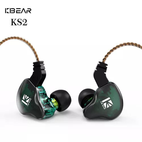 IEM Earphones Hybrid Earbuds 1BA+1DD(10mm) 0.78mm 4 Core OFC HiFi MIC KBEAR KS2
