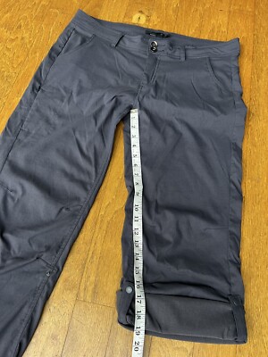Pantalon Convertible PrAna – Femme Taille 8 – Gris Ardoise – Nylon Stretch – Randonnée