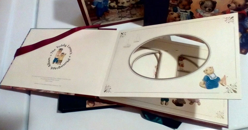 Juego de álbum de fotos de The Teddy Bear Lover púrpura verde rojo conjunto de 3 libros en caja Foto 4 de 4