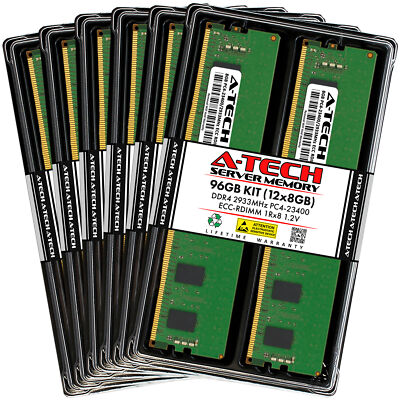 96GB 12x 8GB PC4-2933 RDIMM Supermicro B11SPE-CPU-TF Memory RAM