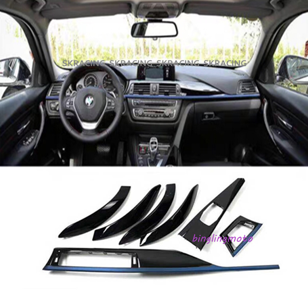 FOR BMW F30 F31 F34 M PERFORMANCE GLOSS BLACK BLUE LINE SPORT