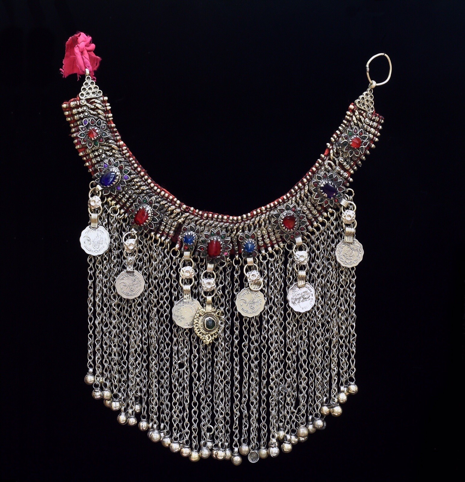 Afghan Kuchi necklace long vintage boho Gem
