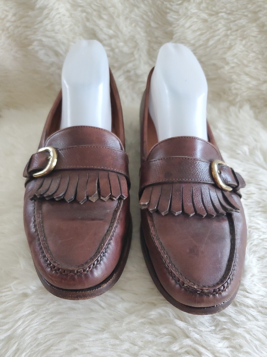Cole Haan Pinch Buckle Loafer Burgundy Leather Kiltie Fringe Mens 8D Dress Shoes Cole Haan Mens Burgundy Leather Pinch Buckle Monk Strap  main image 4