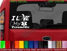 I Love my PARAMEDIC Decal Sticker Star of life EMT EMS Wife FIRE Ambulance car