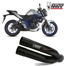 Auspuff MIVV Double Gun Schwarz Stahl Schwarz kat YAMAHA MT-03 2016 > 2023