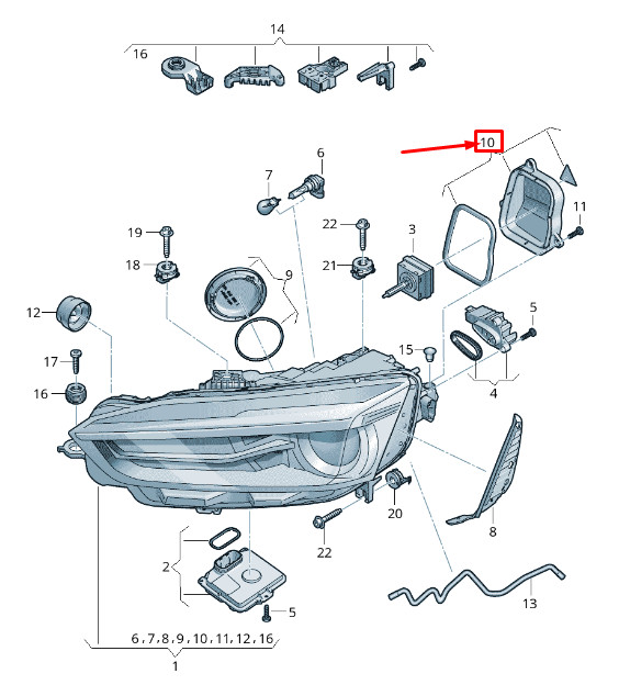 Capuchon de phare avant droit Audi A5 F5 8W6941158