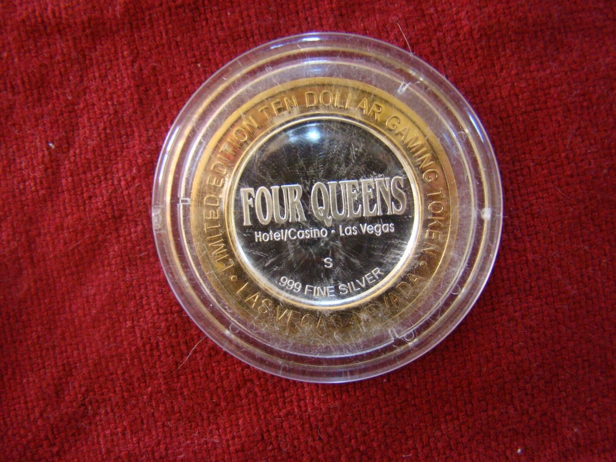 FOUR QUEENS CASINO LAS VEGAS LIMITED ED. $10 GAMING TOKEN .999