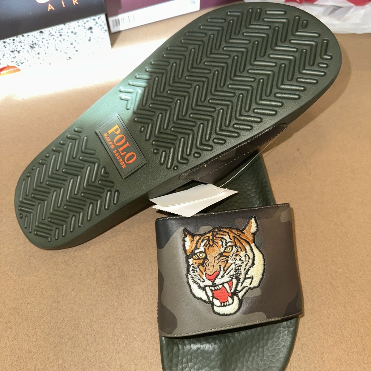 POLO RALPH LAUREN Cayson Tiger Camouflage Slides / Sandals Size 10 US / EU 43 Polo Tiger Slides | eBay main image 4
