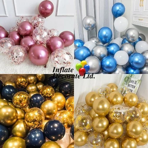 10-50 CHROME BALLOONS METALLIC LATEX PEARL 10" Helium/Air Wedding Birthday Party