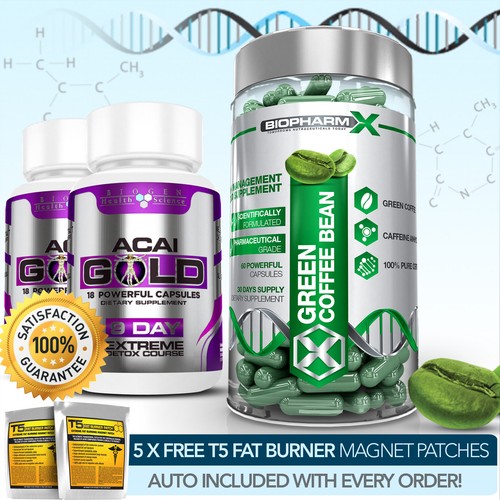 GREEN COFFEE BEAN EXTRACT + 2 ACAI GOLD STRONGEST SLIMMING / DIET