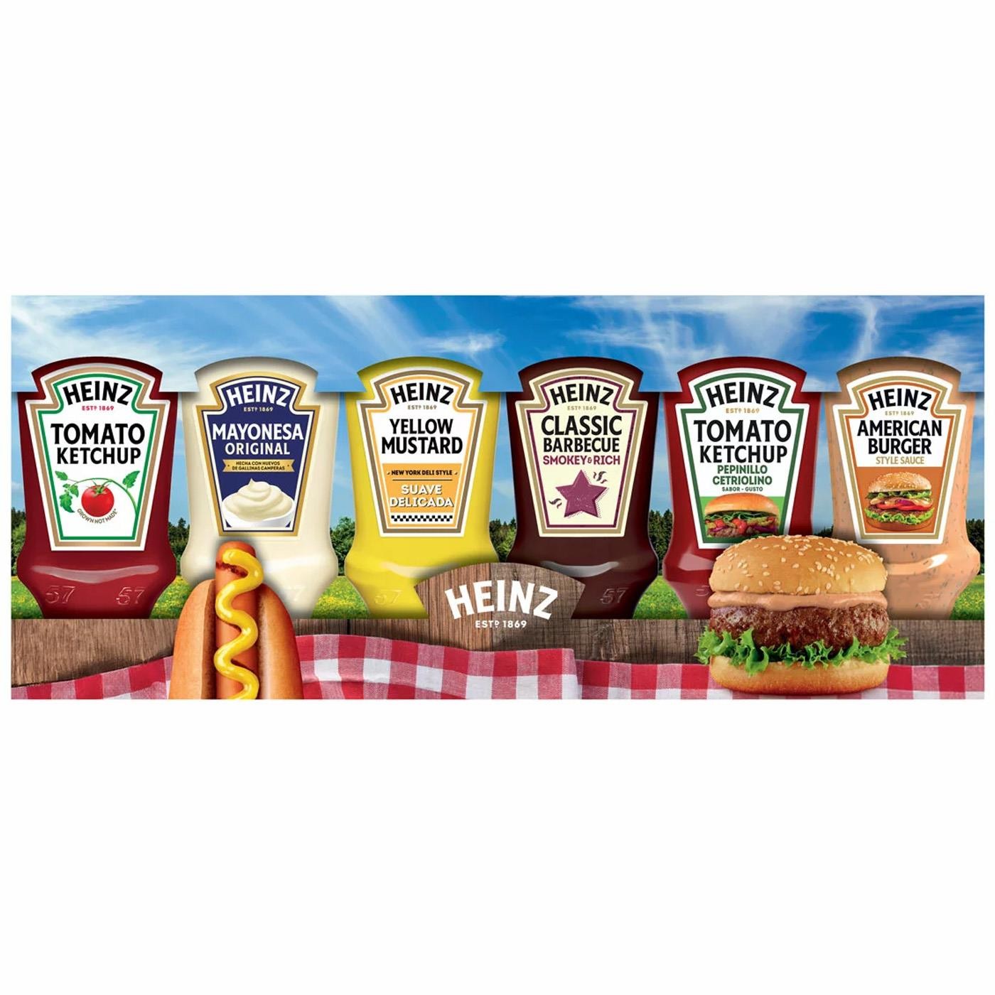 Heinz Squeezy Mix Sauces Dressing Salad Burger Dip Picnic Selection Pack 6x220ml