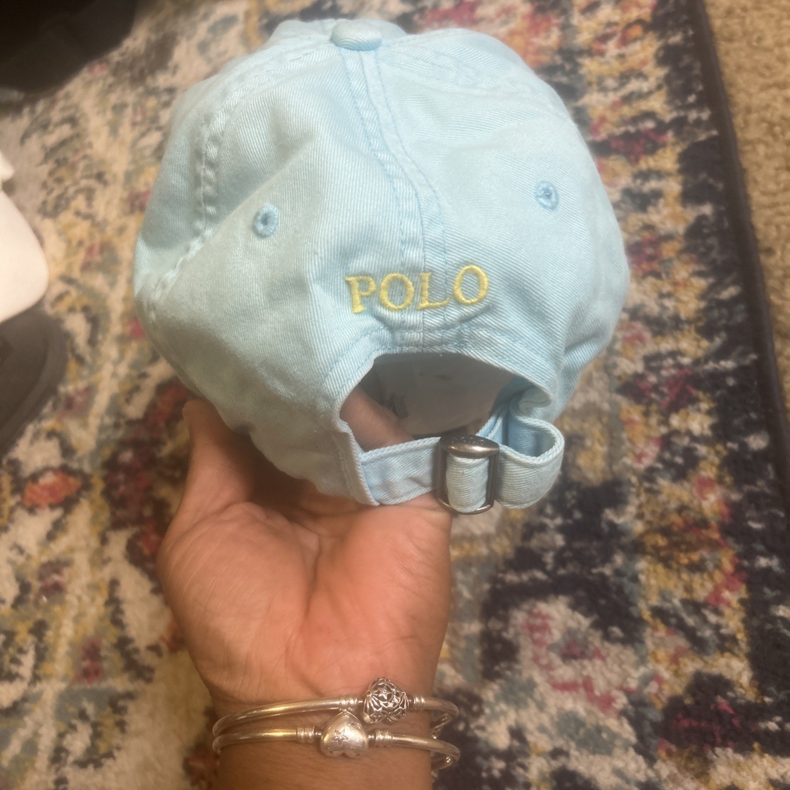 Cappello Vintage Y2K Polo Ralph Lauren Bambino Blu Pony Berretto Adulto Taglia Regolabile