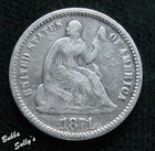 1871 Seated Liberty Half Dime — photo from another recent sale