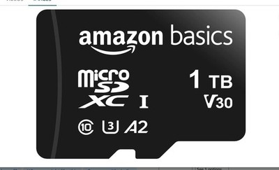 microSDXC Memory Card with Full Size Adapter, A2, U3, Read Speed up to 100 MB/s,