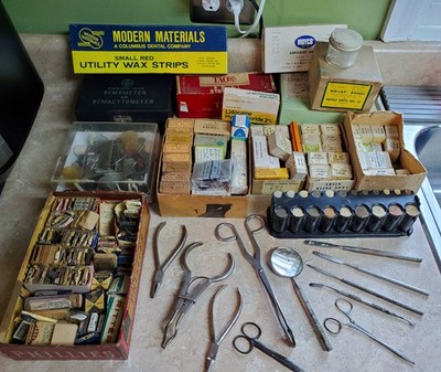 Huge Lot Vintage NOS DENTAL DENTIST Tools Wax Supplies Brushes Bands ETC. Galax