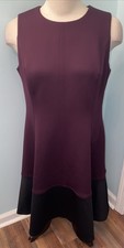 Calvin Klein Woman Sz 14W Burgundy Sleeveless Knee Length Dress NWT