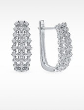 White Gold Earrings With Diamonds ( 14 Carat , 585 Probe )