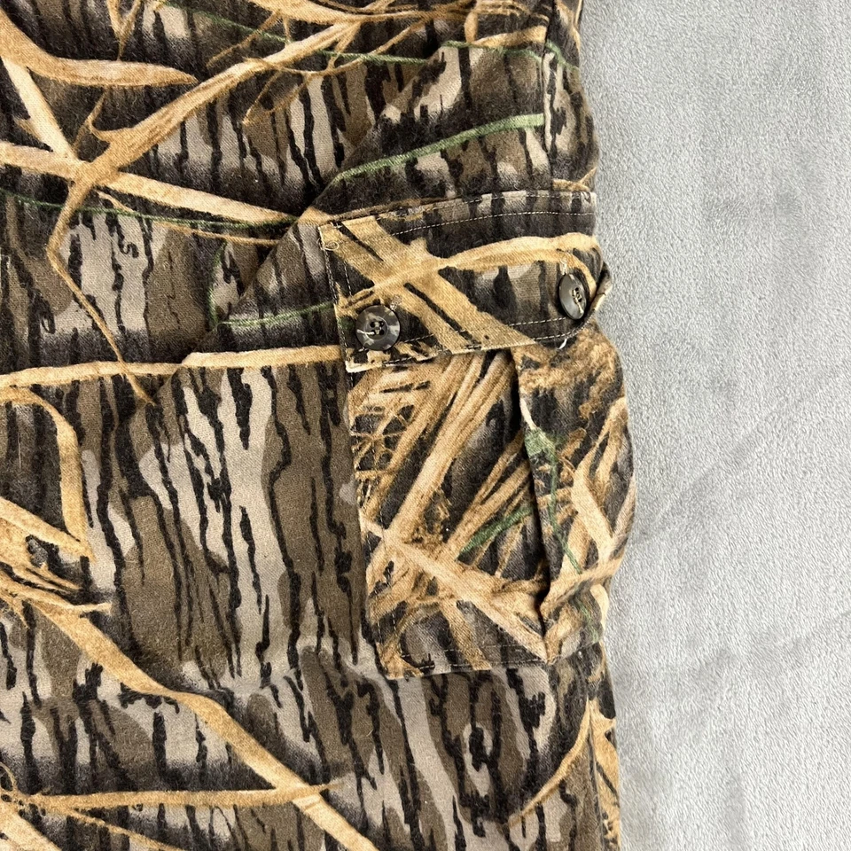 Calça Mossy Oak Masculina Grande Camuflagem Sombra Grama Carga Caça Algodão Cordão - Imagem 3 de 4