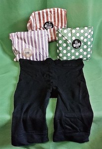 3 SNAG Sz G items --black tights, caramel nylons & black chub rub shorts NIP