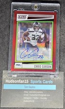 Chris Carson 2022 Panini Score Auto #175 Red Zone 4/20 Seattle Seahawks