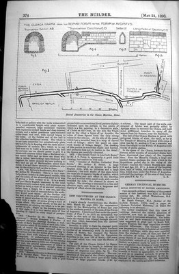 Old 1890 Builder Recent Discoveries Cloaca Maxima Rome Italy Roman Fo Victorian