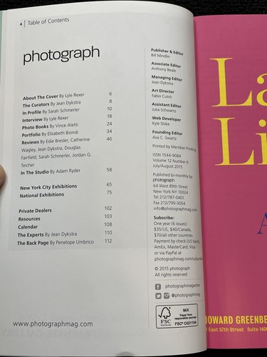 Photograph Magazine NYC - 2015 Complete Year - V8 - Picture 13 of 19