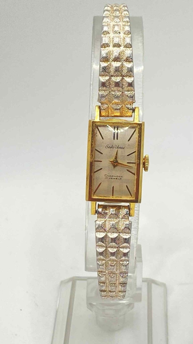 Seiko Venus Tank Watch Women 15mm Silver Dial N022737 5509