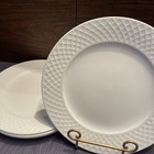 MIKASA Trellis Dinner Plate White Bone China 11" Set Of 4