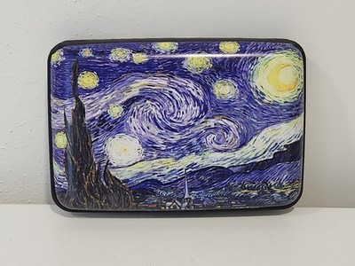 Vincent Van Gogh The Starry Night Credit Card Holder Hard Case Armored Wallet 