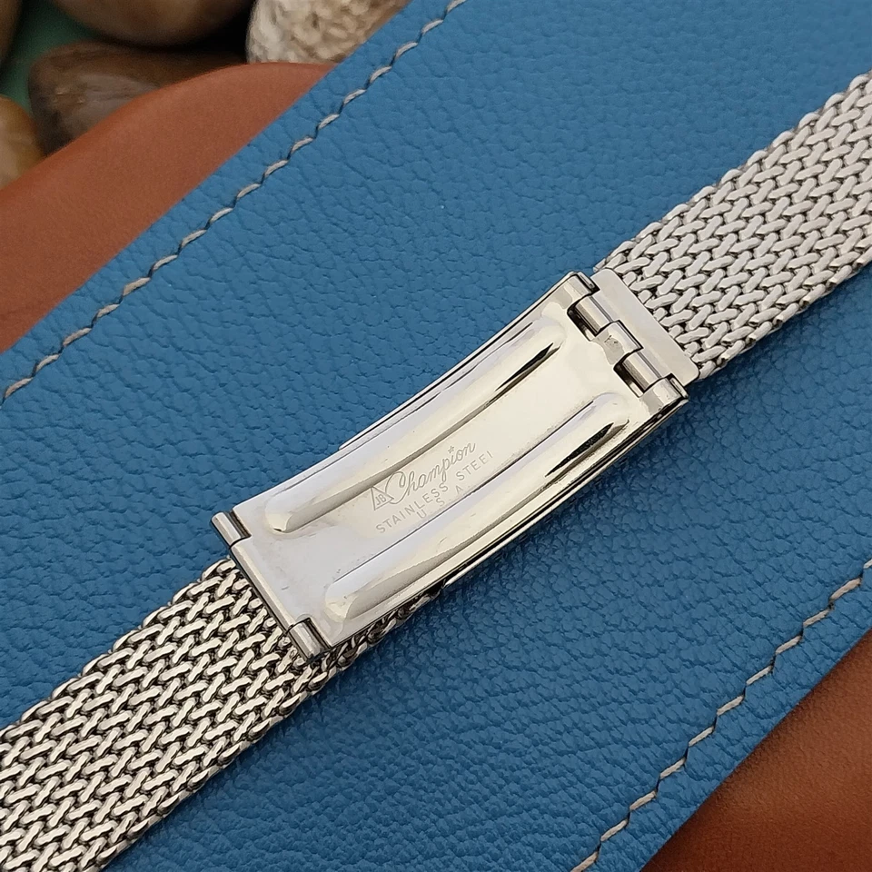 Correa de reloj clásica de malla de acero inoxidable de 17,2 mm JB Champion años 60 vintage sin usar Foto 4 de 4