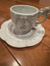 Precious Moments Vintage Teacup Saucer Set 1994 Enesco Porcelain Collectible