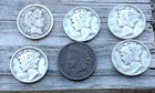 sILVER DIMES CIRCULATED 1901 1944 1942 1943D 1943 1905