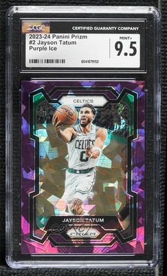 2023-24 Panini Prizm Purple Ice Prizm 132/149 Jayson Tatum #2 CGC 9.5 Mint+ s5q