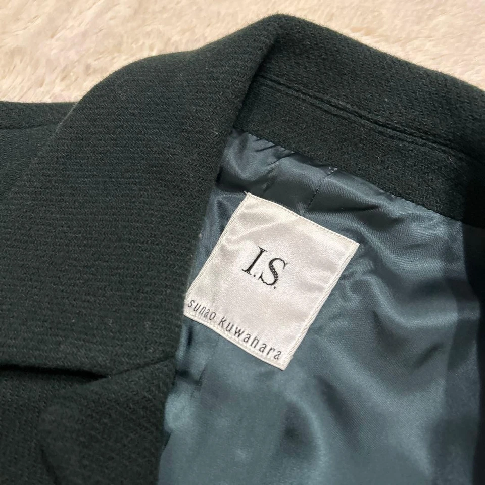 IS Sunao Kuwahara Issey Miyake Wool Long Coat, Green, Women's Size M - Image 3 of 4