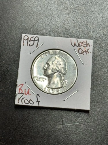 1959 Washington Silver Quarter Proof Gem BU PR+++ 25c Coin (Raw18869)