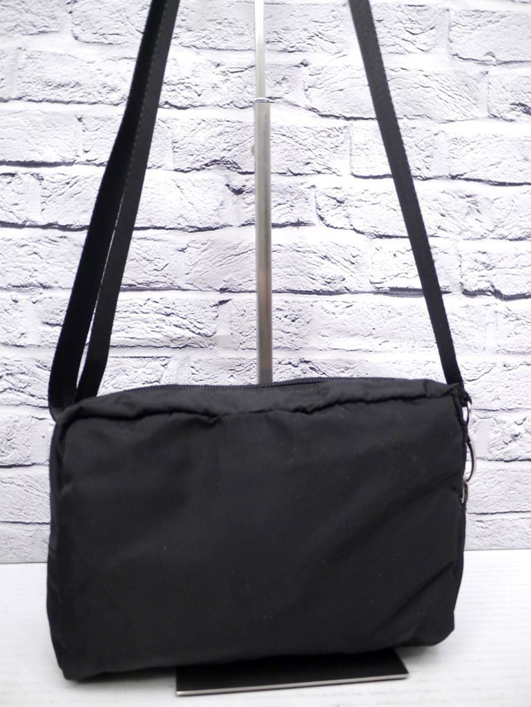 PRADA Tessuto Nylon Saffiano Leather Crossbody Camera Bag Black 7.9 x 4.7 x 3.1" thumbnail 23