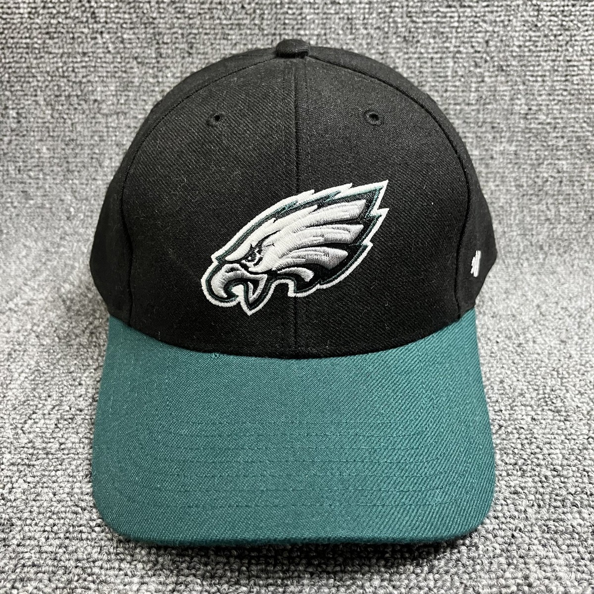 New '47 Philadelphia Eagles Clean Up Adjustable Hat Black Teal Cap OSFA