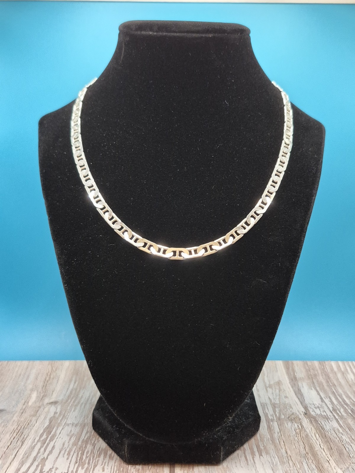 925 Solid Sterling Silver Mariners Link Chain Nec… - image 1