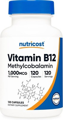 Nutricost Vitamin B12 (Methylcobalamin) 1000mcg, 120 Capsules - Vegetarian, Non-