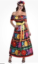Sugar Skull Beauty Floral Dress Headband - Adult Large 10-12