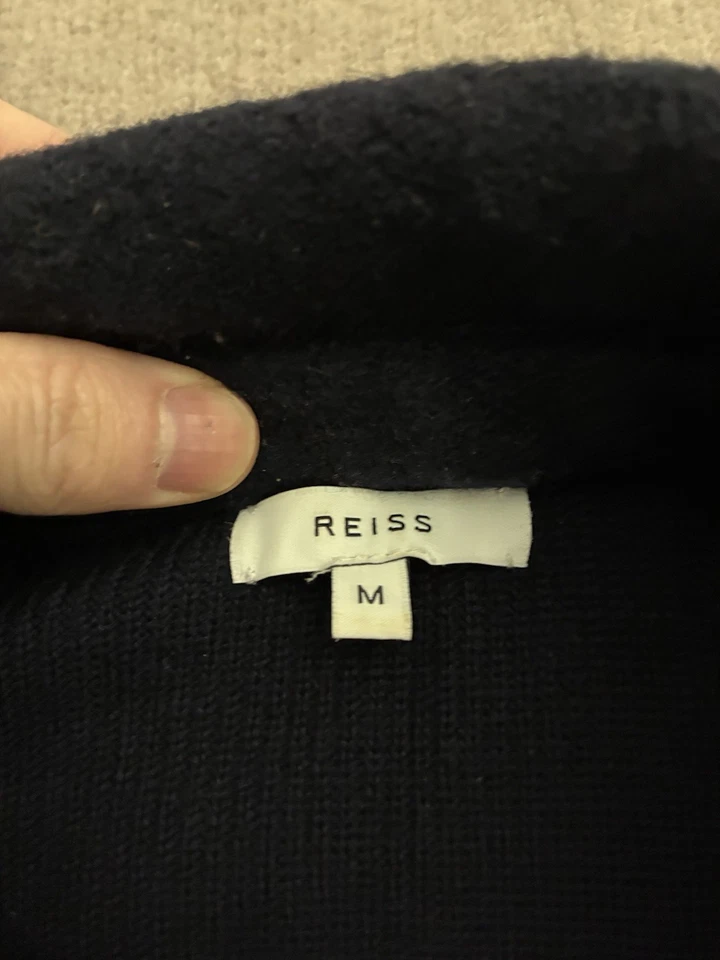 Reiss Full Zip Wool Collared Sweater Jacket - Image 2 of 4