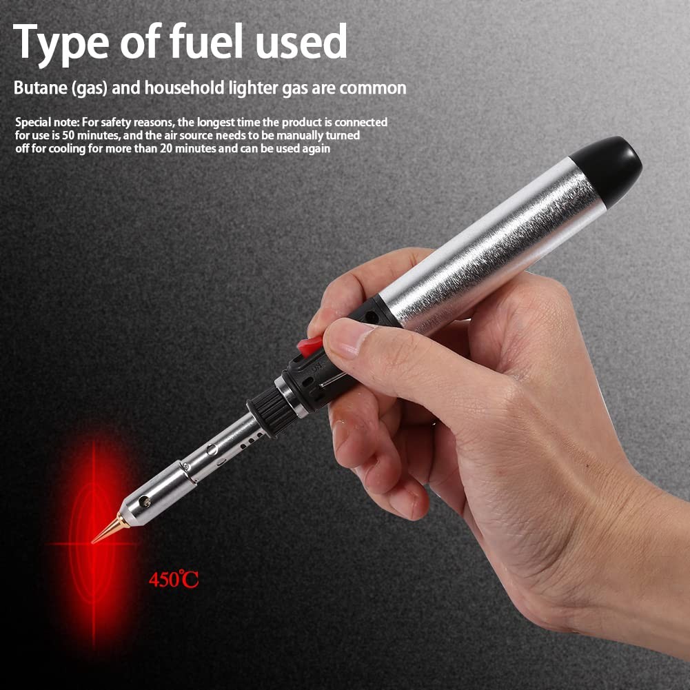 Butane Gas Soldering Iron Kit, 4 in 1 Cordless Adjustable Temperature 250-450...