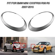 2x Scheinwerfer Zierring Für Mini Cooper R55 R56 R57 R58 R59 2007-15 Silber-Grau
